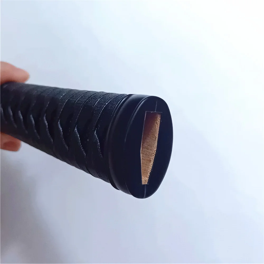 Unique 30cm Handle Tsuka Hilt Alloy Fuchi Kashira Menuki For Real Japanese Japan Samurai Katana Sword Fittings Black Leather Ito - view 4