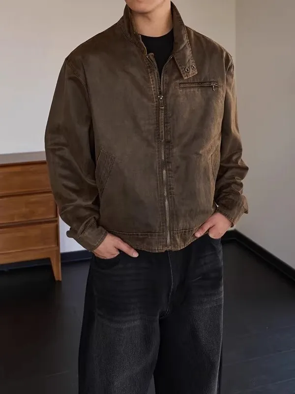 

Мужская повседневная куртка-харрингтон свободного кроя из хлопка и льна с широким воротником, дышащая, с длинными рукавами, для весны и осени