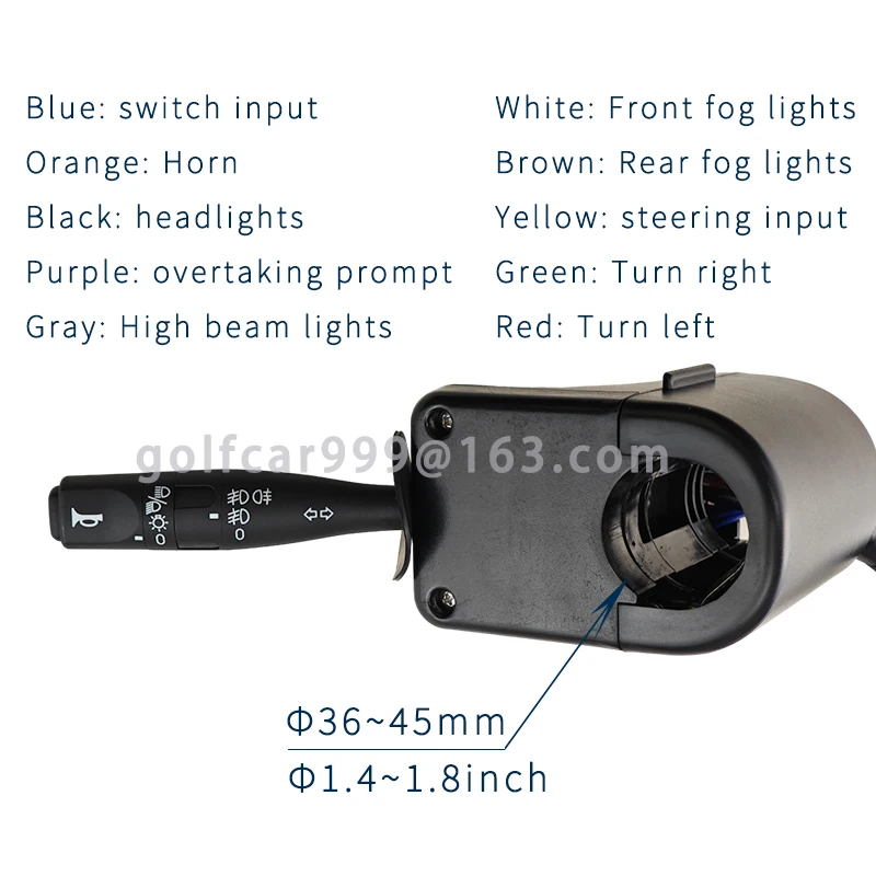 Headlight switch, steering switch, horn switch, high and low beam switch, suitable for electric golf carts