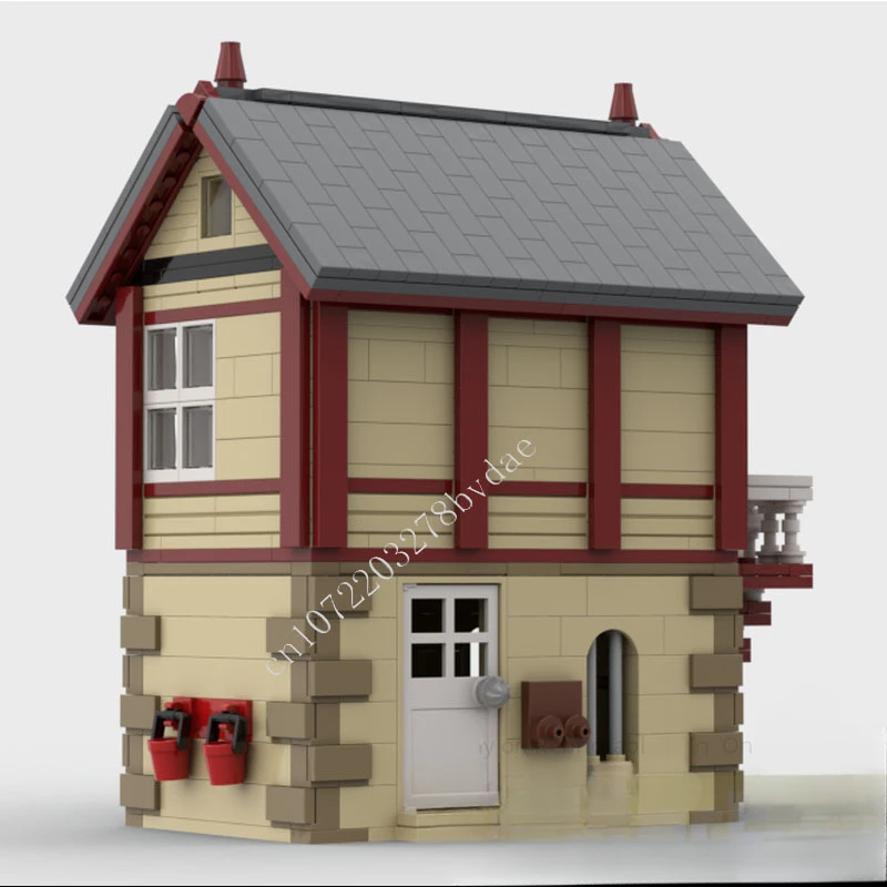 840PCS Britischen Eisenbahn Signal Box MOC Kreative street view Modell Bausteine Architektur DIY Montage Modell Spielzeug Geschenke