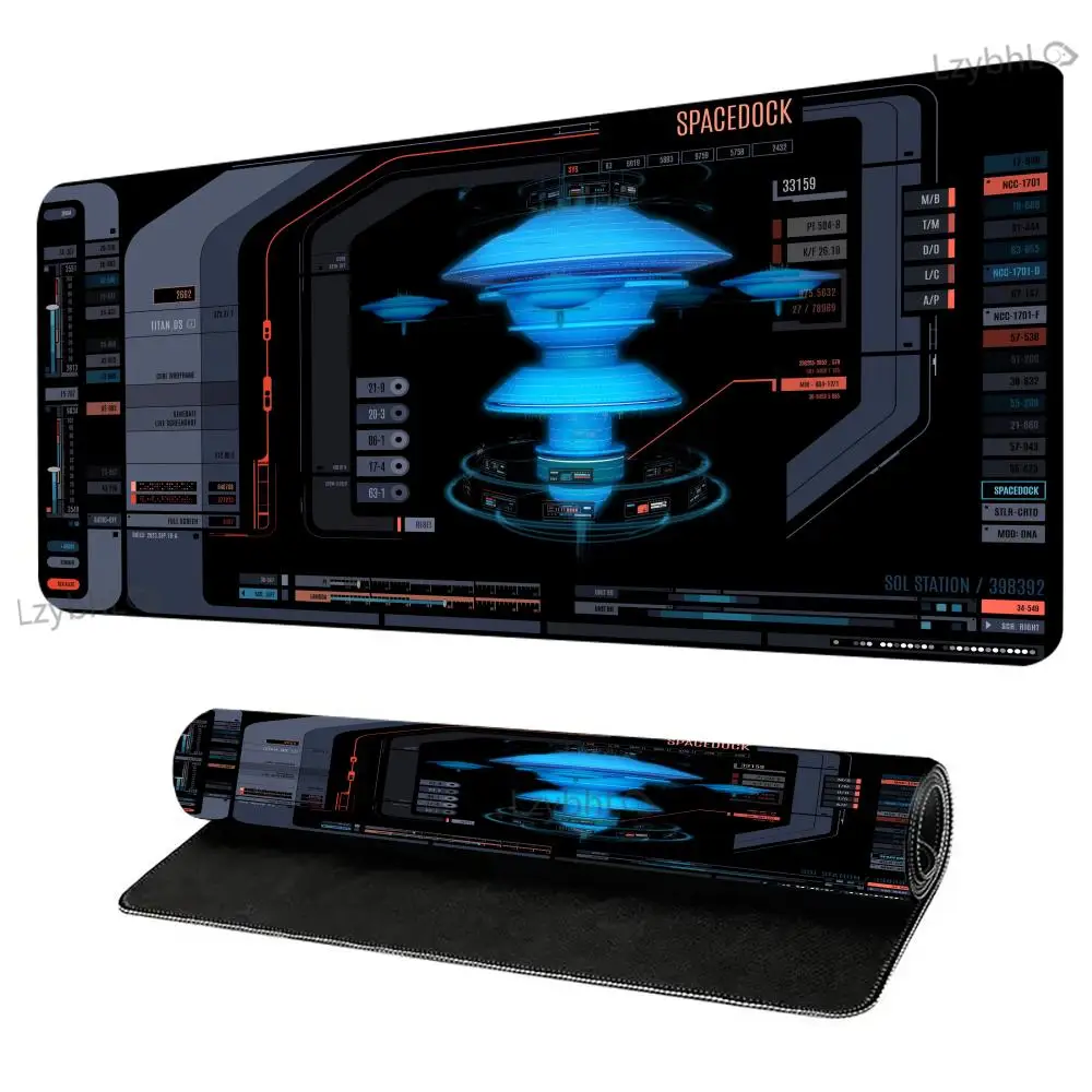 

Starship Blueprint Desk Pad XXL Large Game Rubber Mouse Pad Anime Extended Gamer Computer Office Accessories Long Keyboard Mat