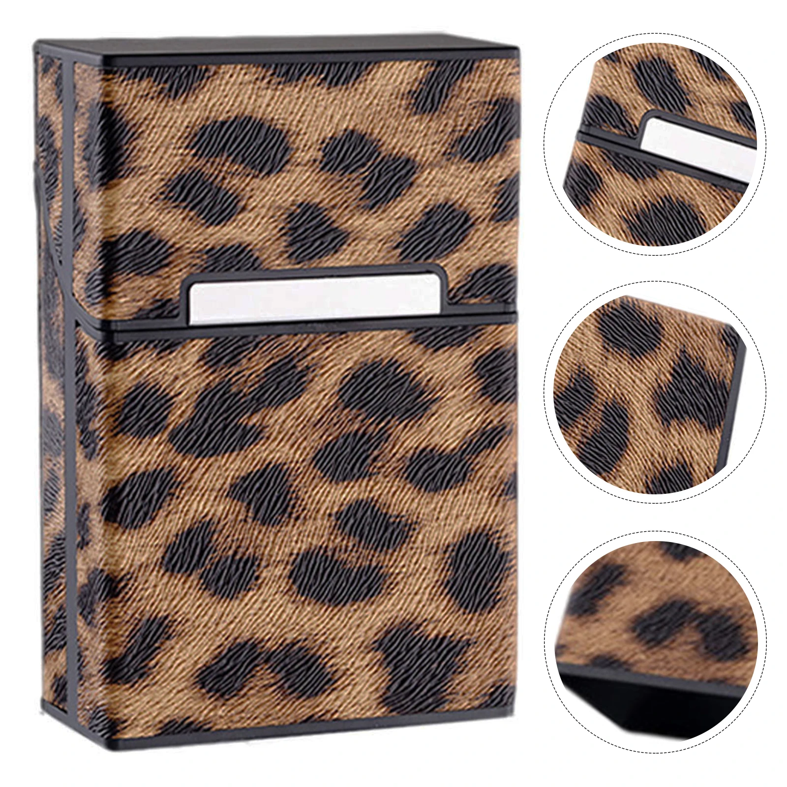 

Box Protector For Men Women Portable Container Leopard Print Magnetic Buckle Cigarette Storage Case Durable Cigarette