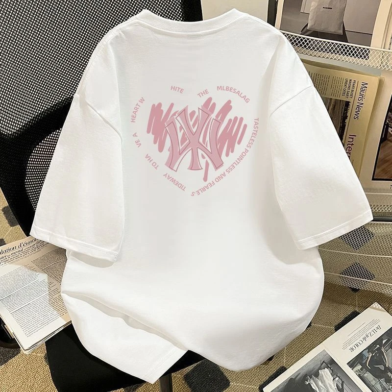 Tylish and Versatile Summer 2026 Cotton Short-sleeved Breathable Printed T-shirts for Men and Women with Floral Prints
