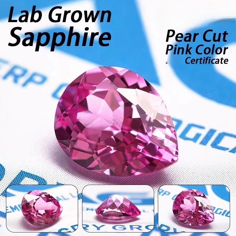 ToTFire Lotus Color Lab Grown Padparadscha Pear Cut Gemstone 4