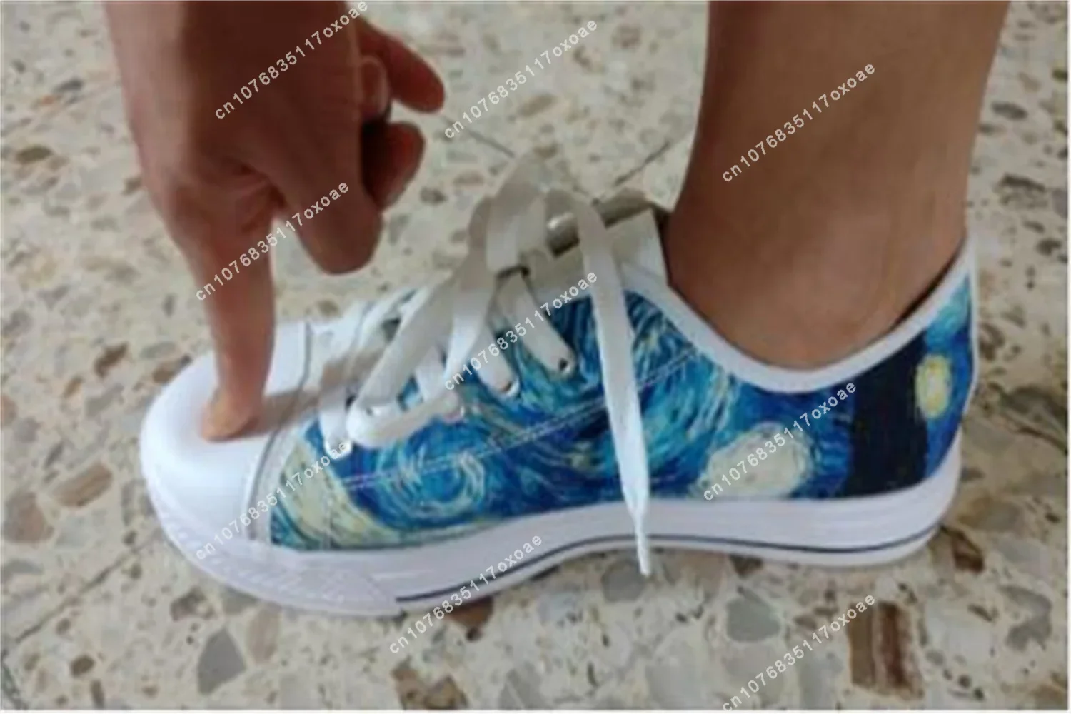 Ladies Shoes Casual Vincent van Gogh Starry Night Print Women Low Top Canvas Flats Shoes for Girls 2024 Fall Zapatillas De Mujer