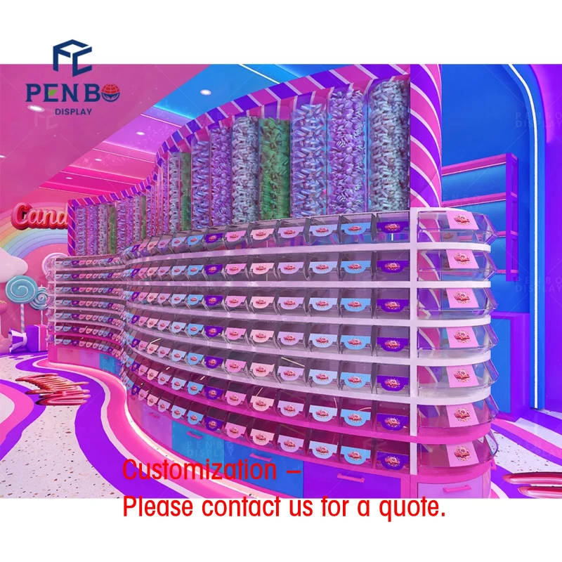 

custom.Custom Colourful Candy Shop Fixtures Sweet Shop Showcase Shelves Candy Shop Display Counter