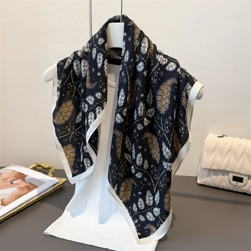 الكاجو طباعة العصابات الشعر وشاح المرأة أنيقة القطن الكتان الشعور باندانا الرقبة منديل عصابات رأس Foulard الإناث الأوشحة #1