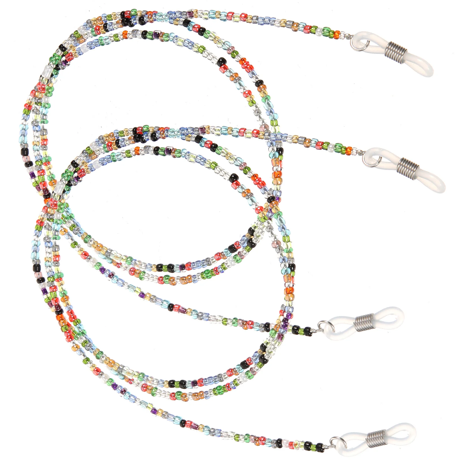 

2Pcs Eyeglasses Chain with Beads Adjustable Glasses Lanyard Women Men Wear-Resistant Rope for Running Travel Outdoor Anti-Slip