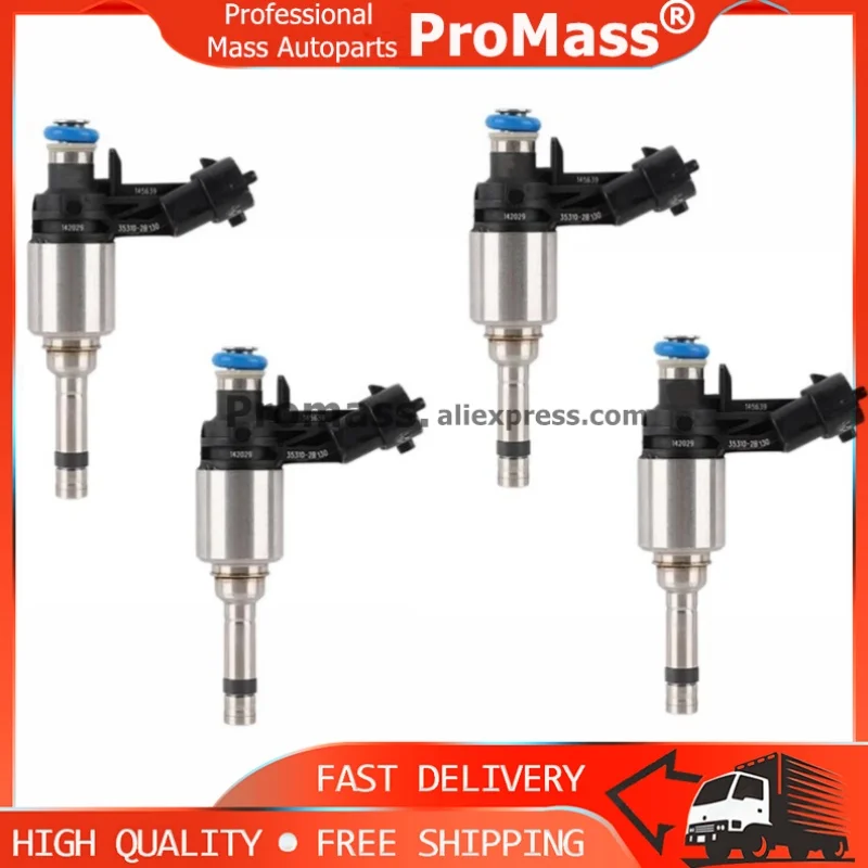 35310-2B130 35310-2B110 FJ114 for Hyundai Veloster Accent Tucson Kia Rio Soul Optima Forte5 Forte Koup 1.6L 4PCS Fuel Injectors