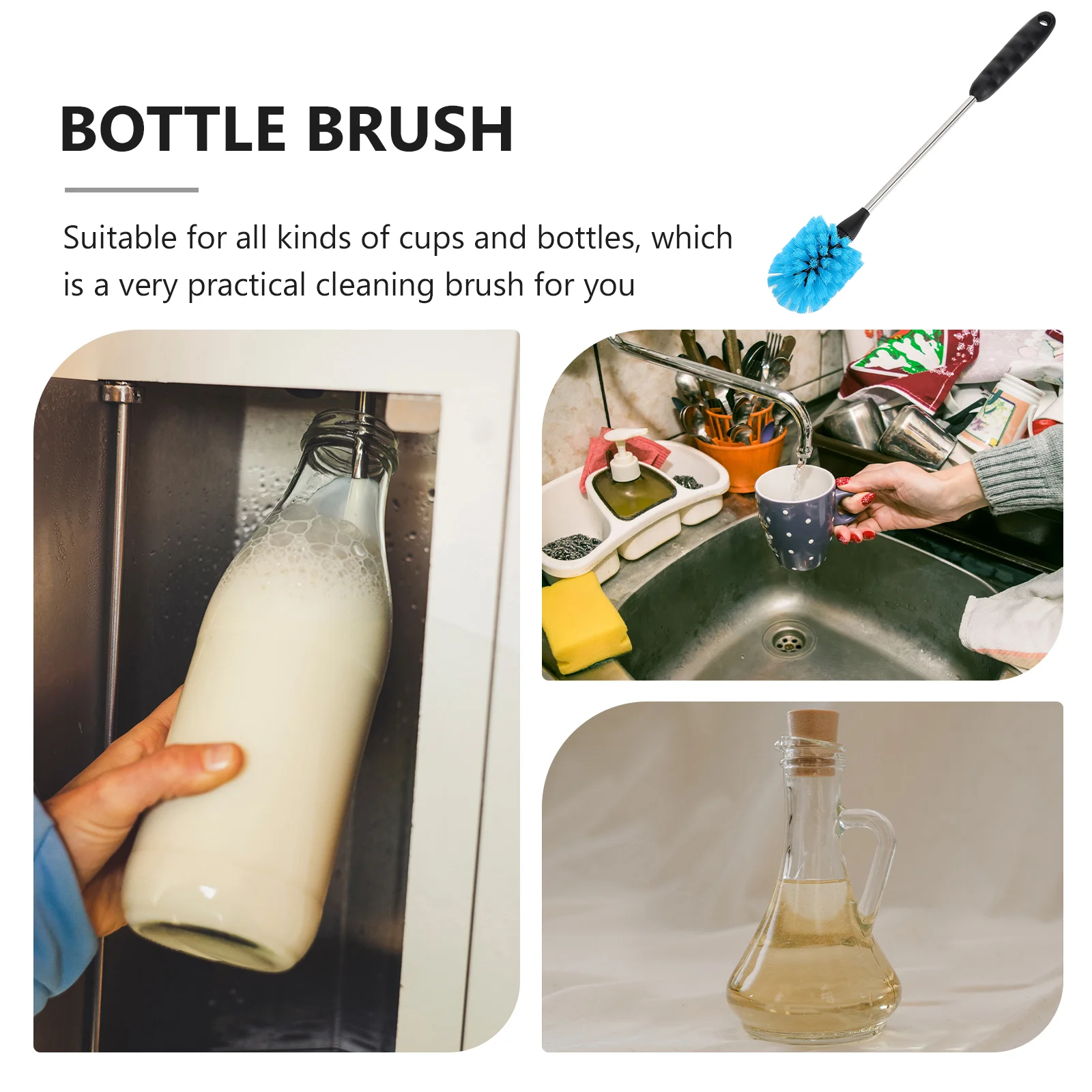 Bottle Brush Multi-function Milk Bottle Cleaner Cleaning Brush Long Handle Scrub Brush long bottle brush