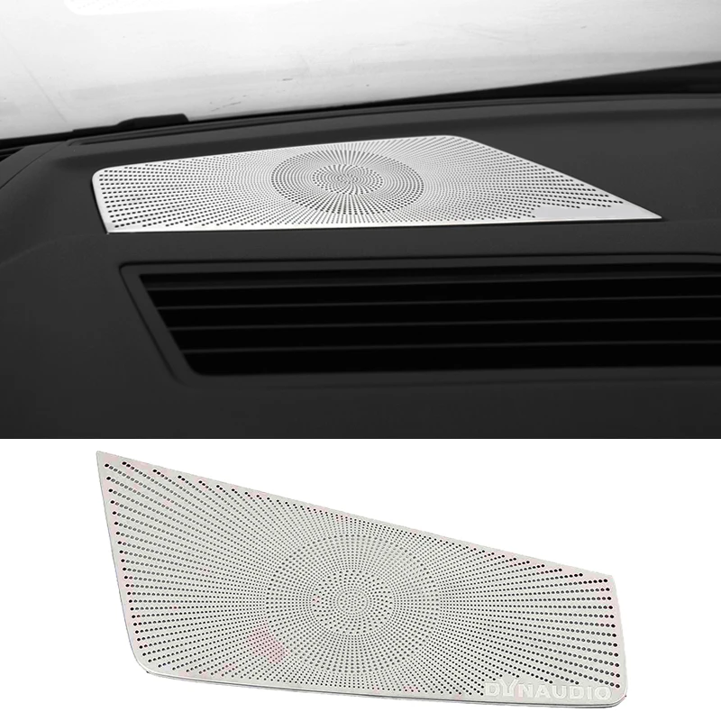 

Stainless Steel Car-Styling Stickers Dashboard Speaker Horn Frame Decoration Covers For VW Volkswagen Touareg CR7 2017 2018 2019
