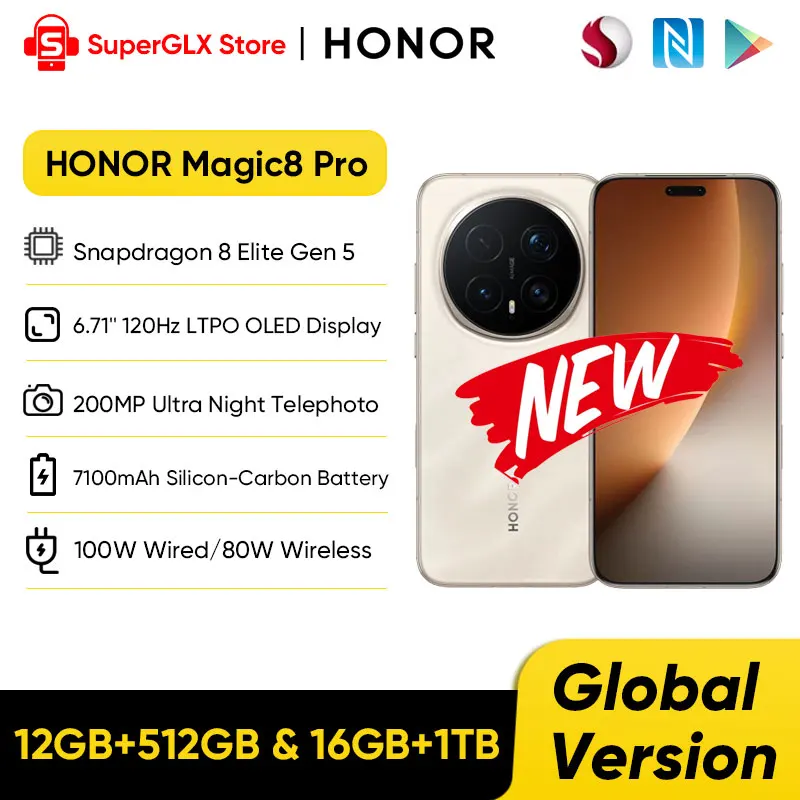 �y�Z�[�����z�O���[�o���� HONOR Magic8 Pro Snapdragon 8 Elite Gen 5 6.71�C���` 120Hz OLED�f�B�X�v���C 7100mAh 100W SuperCharge Magic 8 Pro �X�}�[�g�t�H��