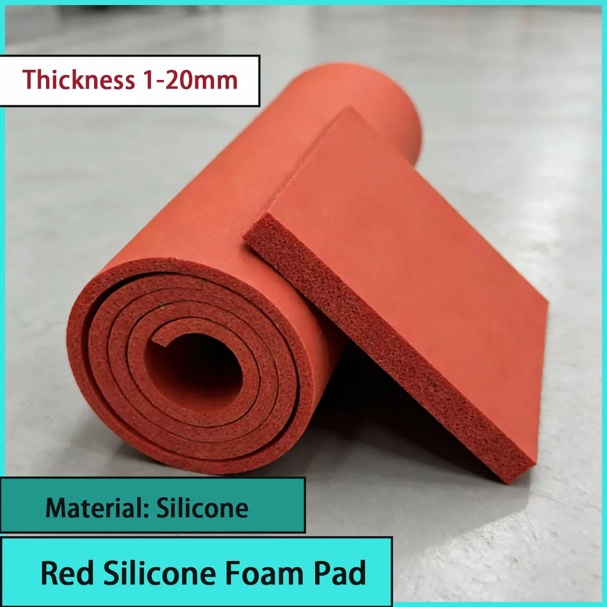 1-20mm Thick Red Silicone Foam Pad Is Used for Sealing, Shock Absorption, Heat Preservation, Insulation, Etc
