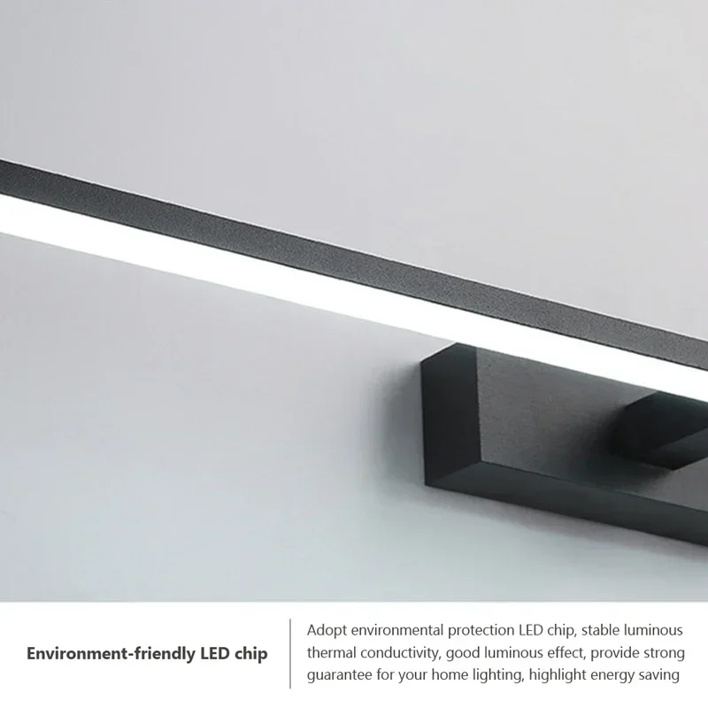 Lámpara Vanty de pared LED moderna, aplique de pared de aluminio para espejo de baño, faro, accesorio de iluminación interior, brillo, luz de maquillaje