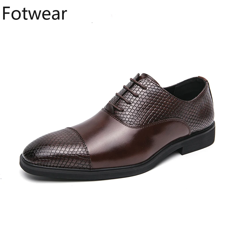 

Leather Dress Shoes Men Big Size 46 Pointed Toe Oxfords Black Brown Lace Up Office Formal Shoes Designer Wedding Party Brogues