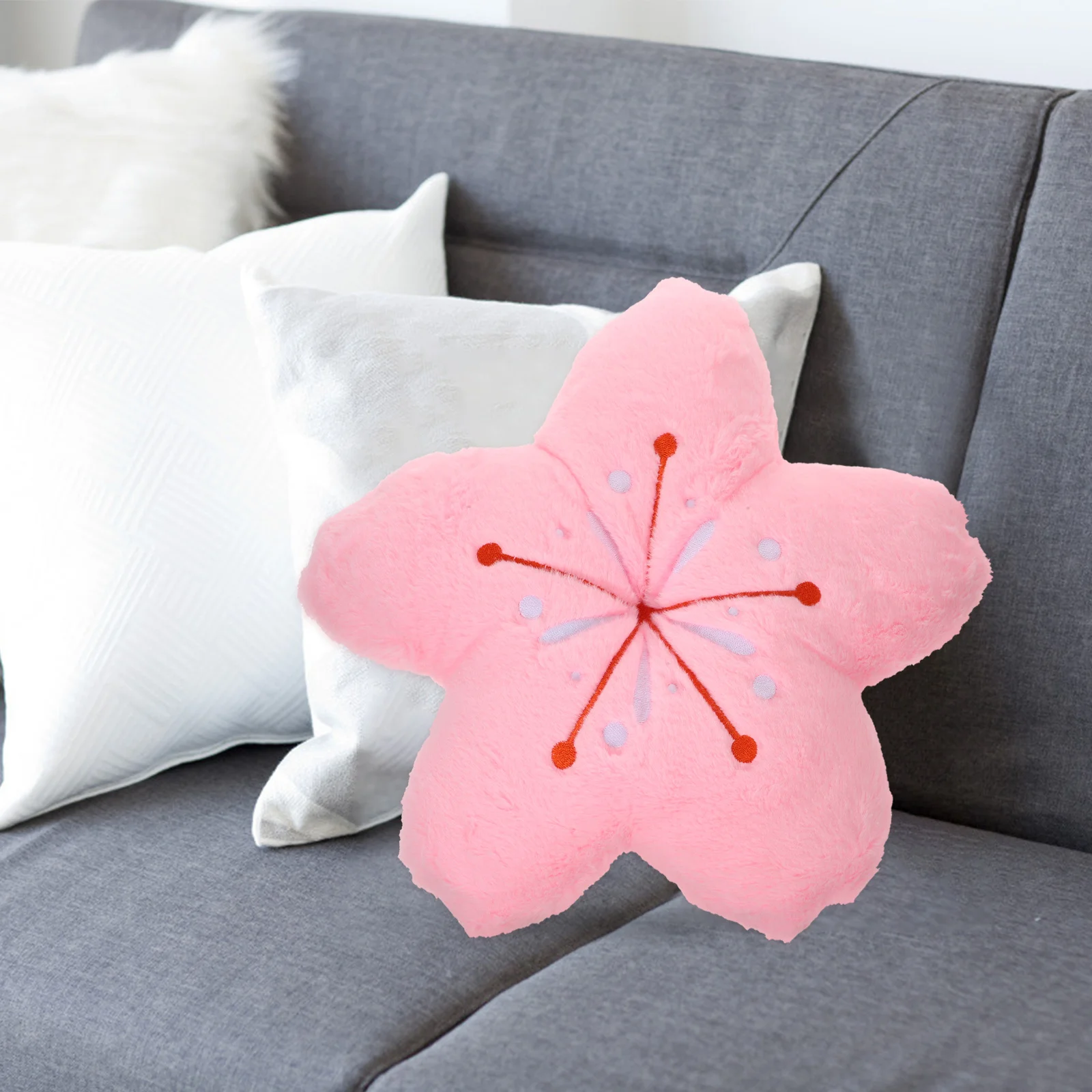 벚꽃 쿠션 18인치 부드러운 패브릭 꽃 모양 쿠션 소파 침대 자동차 홈 데코 좌석 벚꽃 쿠션