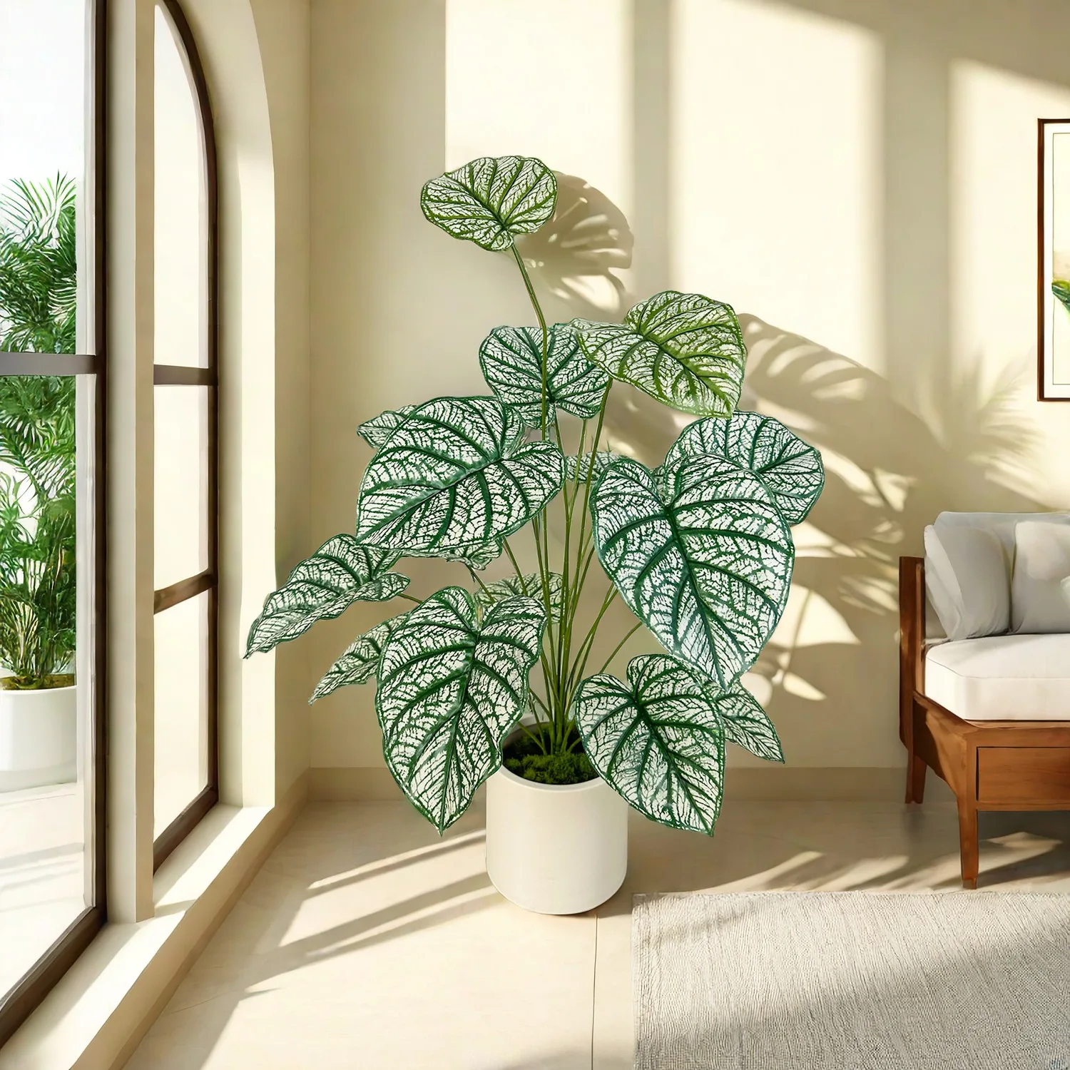 

65/100cm Monstera Plant Plastic Leaf Small fake plant Potted Ornamental indoor Artificial Plant for Home Decor Office