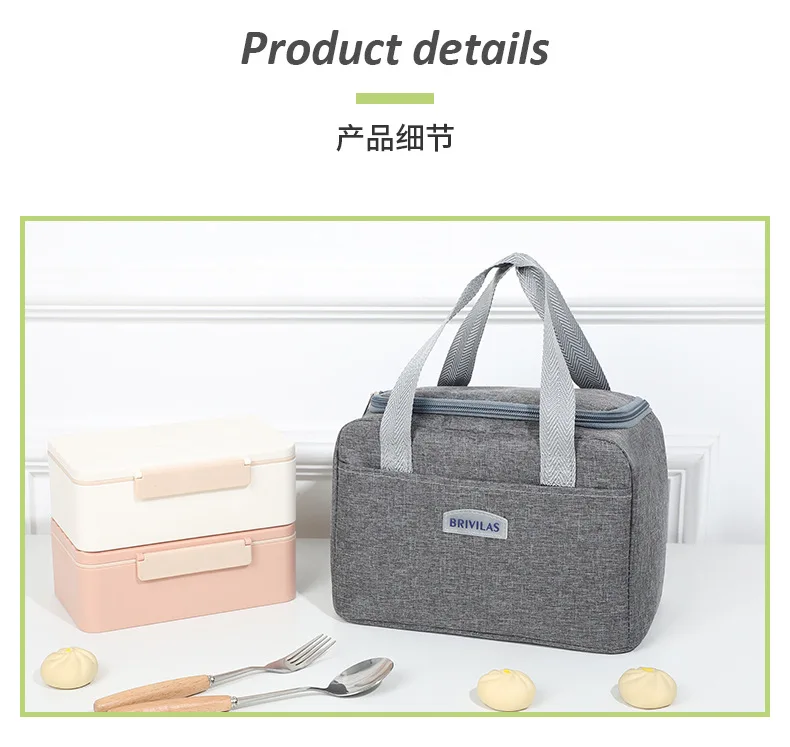 Lunchtasche mit Schultergurt, Griff, Kühltasche für Damen, tragbare Lebensmitteltasche für Arbeit, Studenten, Thermo-Lunchbox, Kühlschranktasche – Detail 34