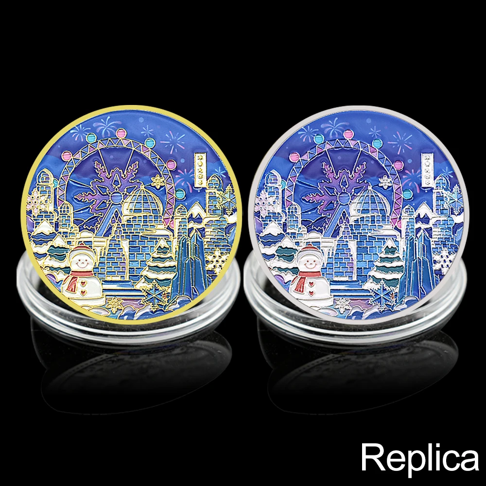 

China Harbin Ice Snow World Memorial Coin Winter Wonderland Design Souvenir Collectible tourist attraction Replica Art Gift