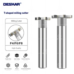 DESKAR 100% Original 12*80*2-F4-8 BK10 25*100*5-F6-12 BK30 CNC Inlaid Alloy T Shaped Milling Cutters Alloy Welded Straight Shank