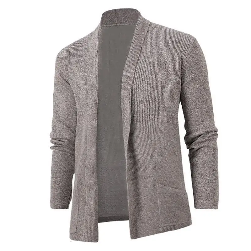 

Trendy Male Slim Fit Knitted Sweater Solid Color Long Sleeve Cardigan Autumn Coat Fashion Top 2025