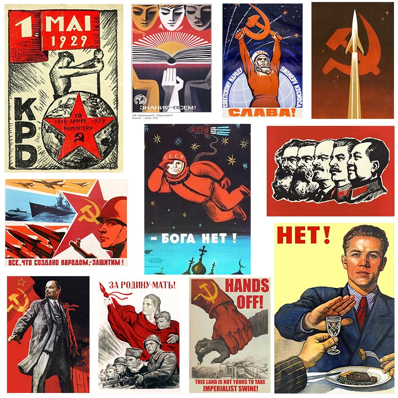 Vintage Stalin UdSSR Plakat – Retro Wandkunst 42x30 cm - zdjęcie 1