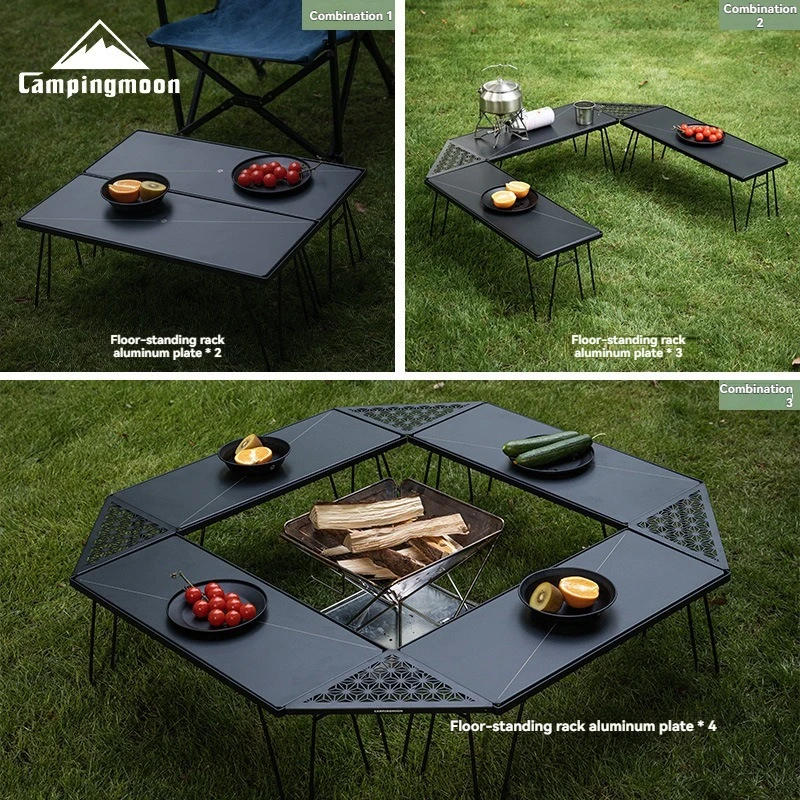 

CAMPINGMOON M23-1P Цельный походный стол-стойка из алюминиевого сплава, портативная складная столешница для кемпинга, аксессуары для уличного стола