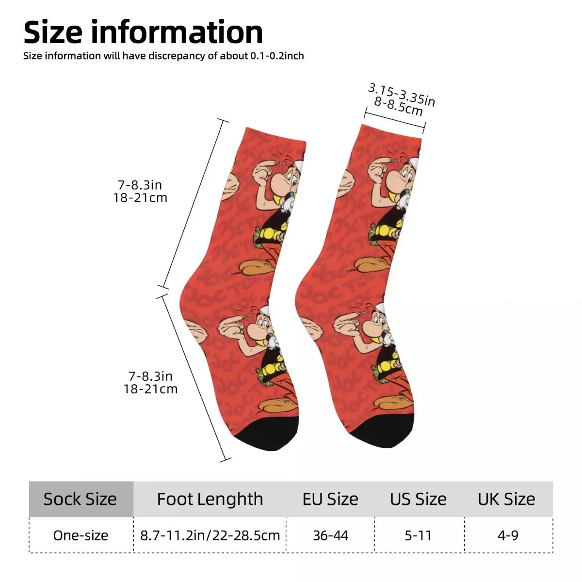 Red Old Man And White Puppy Unisex Winter Socks Cycling Happy Socks street style Crazy Sock