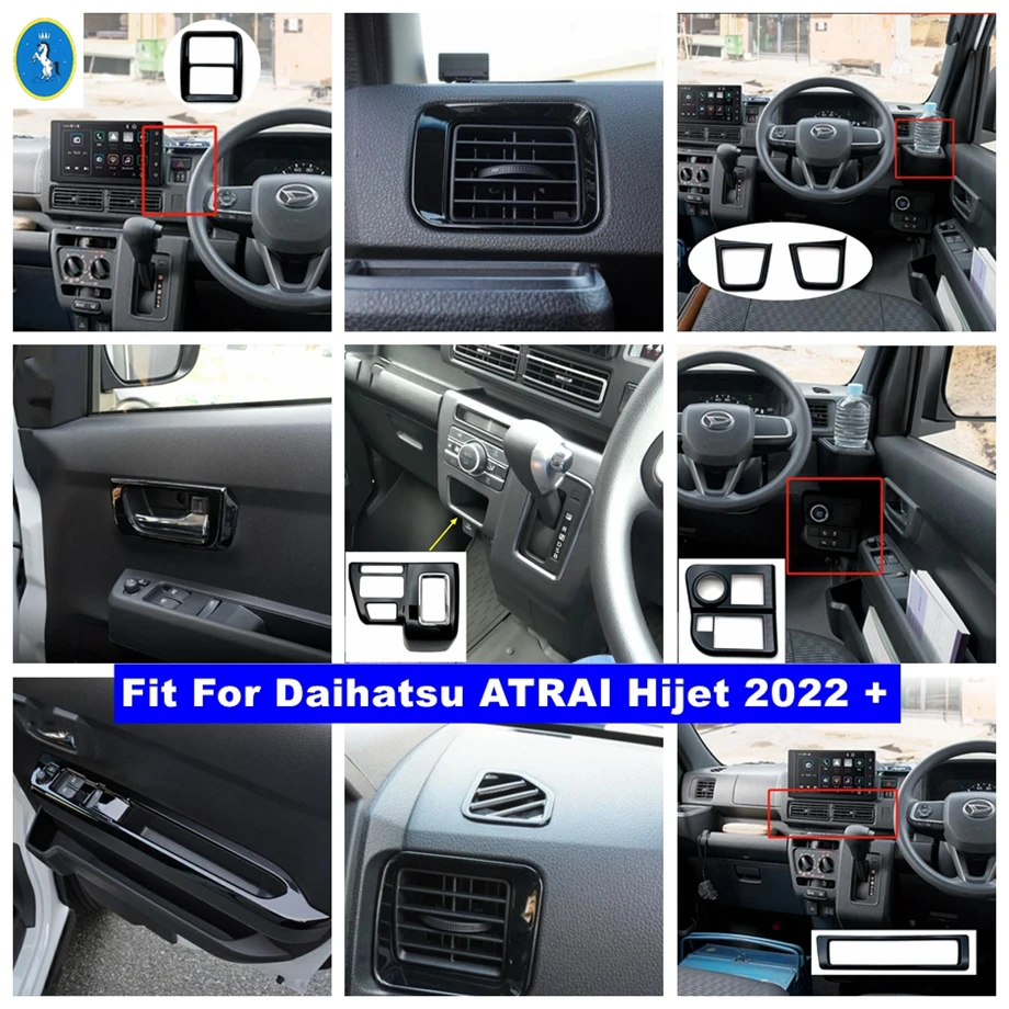 

Car Engine Start Stop / AC Air / Door Handle Bowl / Glass Lift Button Panel Accessories Cover Trim For Daihatsu ATRAI Hijet 2022