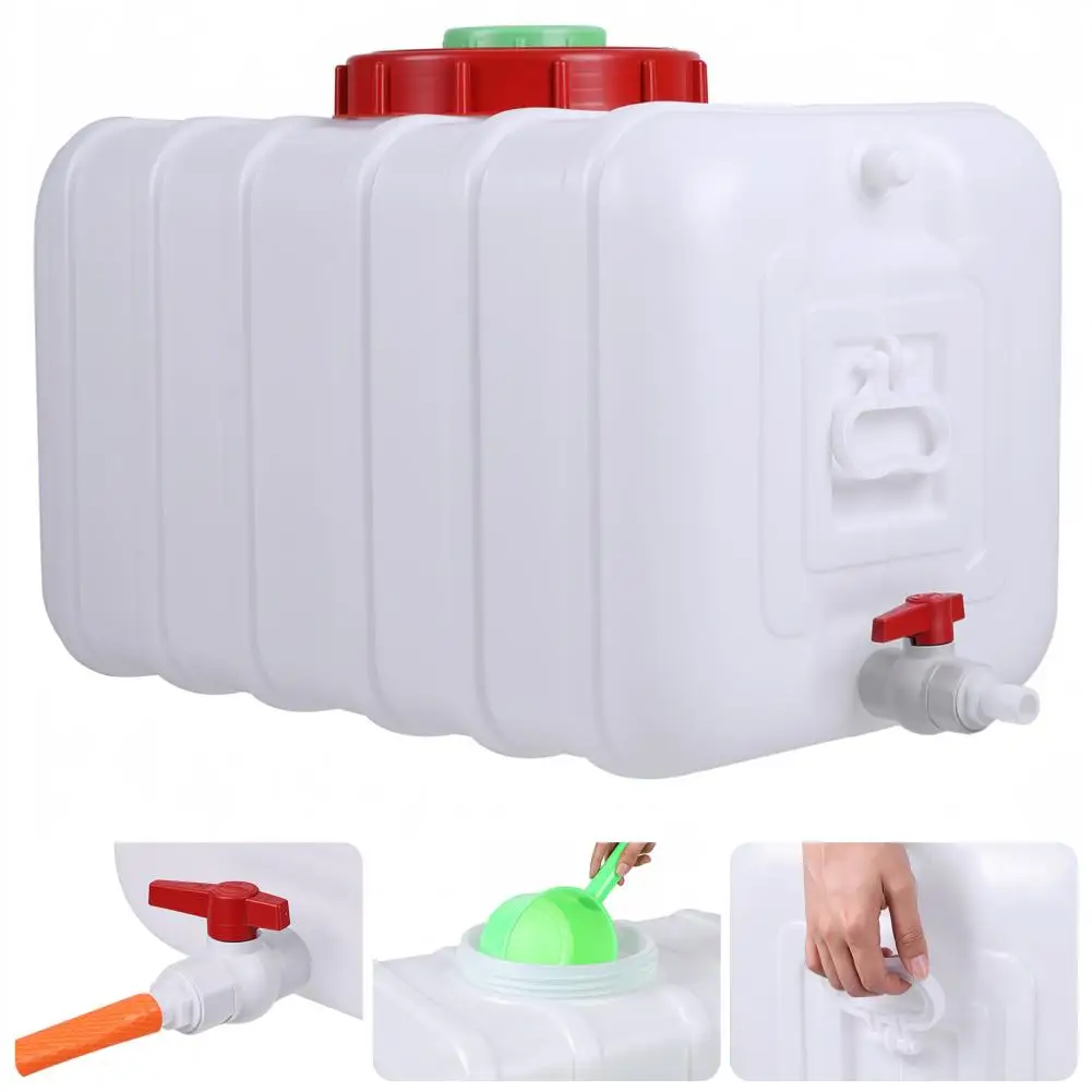 29Gallon/100L Water Storage Container, Plastic Drinking Water Canister Bucket, Outdoor Camping Water Tank with Spigot, Lid