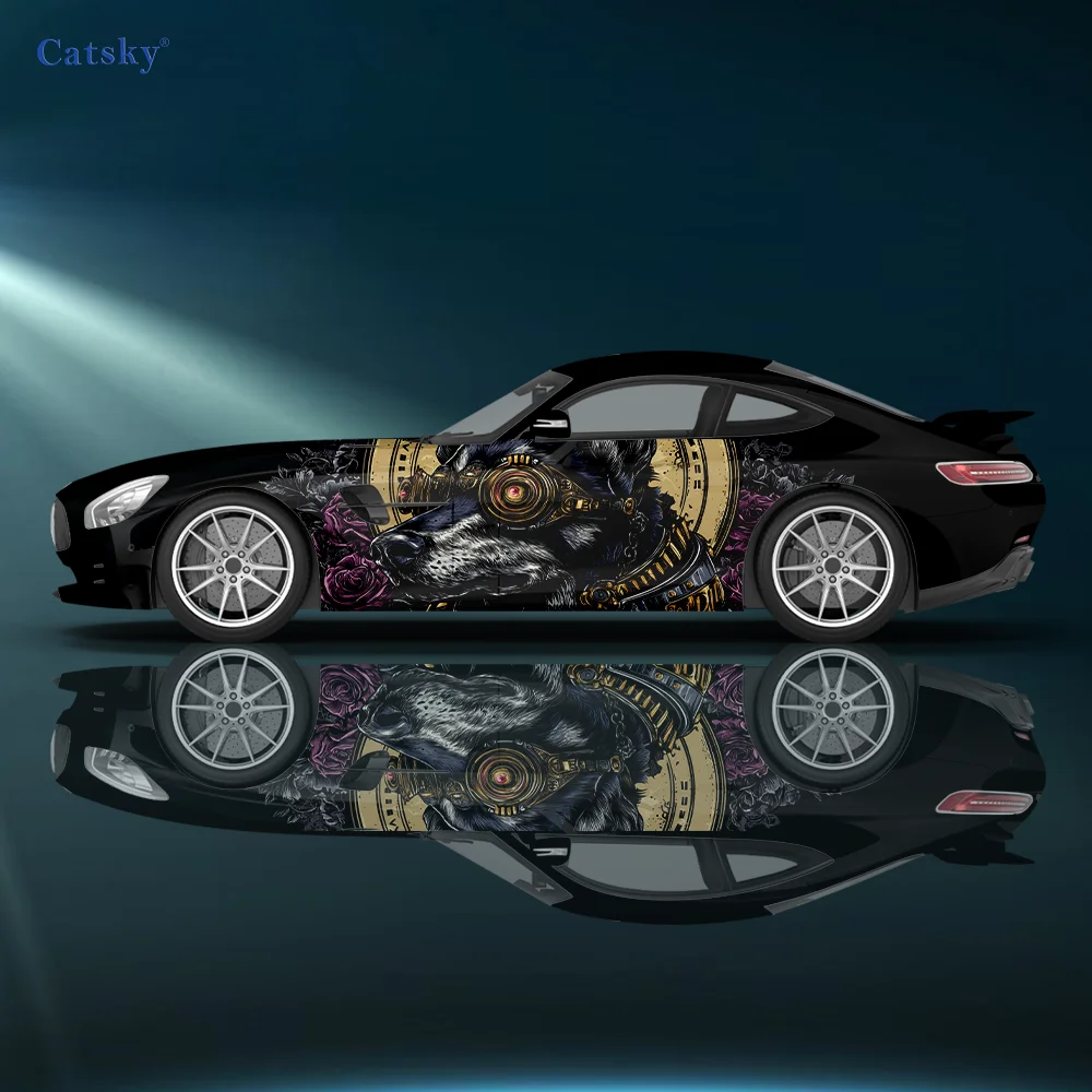 

2pcs.Cool Punk Rock Wolf Head Car Deca.Cool Vinyl Decal Car Graphic.car vinyl wraps