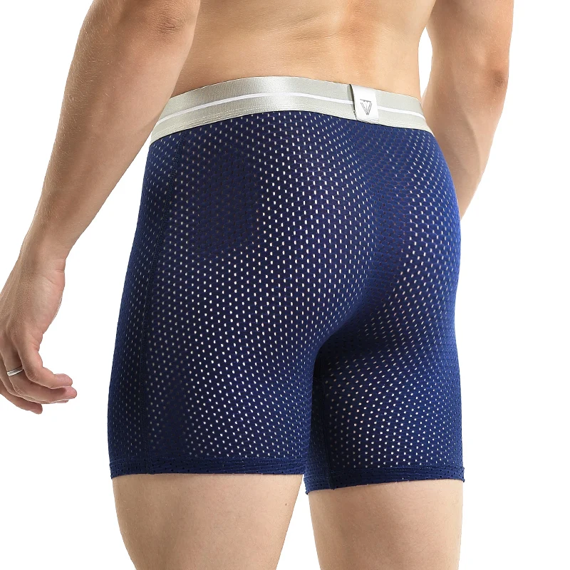 Ropa interior de hombre 3 piezas: pantalones extendidos, antirozaduras, pierna plana, seda helada, perforados, transpirables, de secado rápido, para correr, de pierna larga