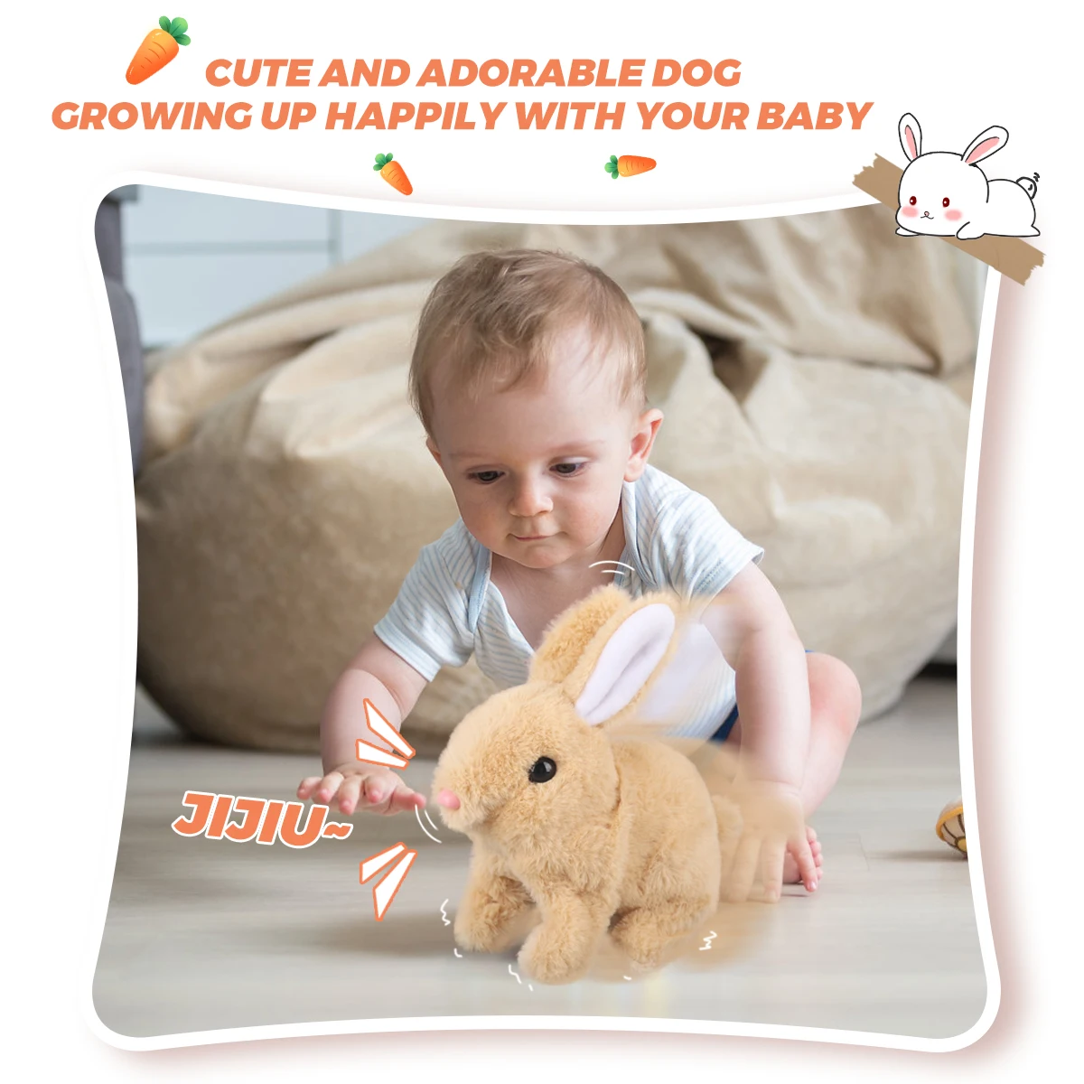 Peluche elettronico coniglietto pasquale simulazione coniglio che cammina suono bocca mobile che scuote le orecchie giocattoli per animali domestici per regali di Pasqua di compleanno