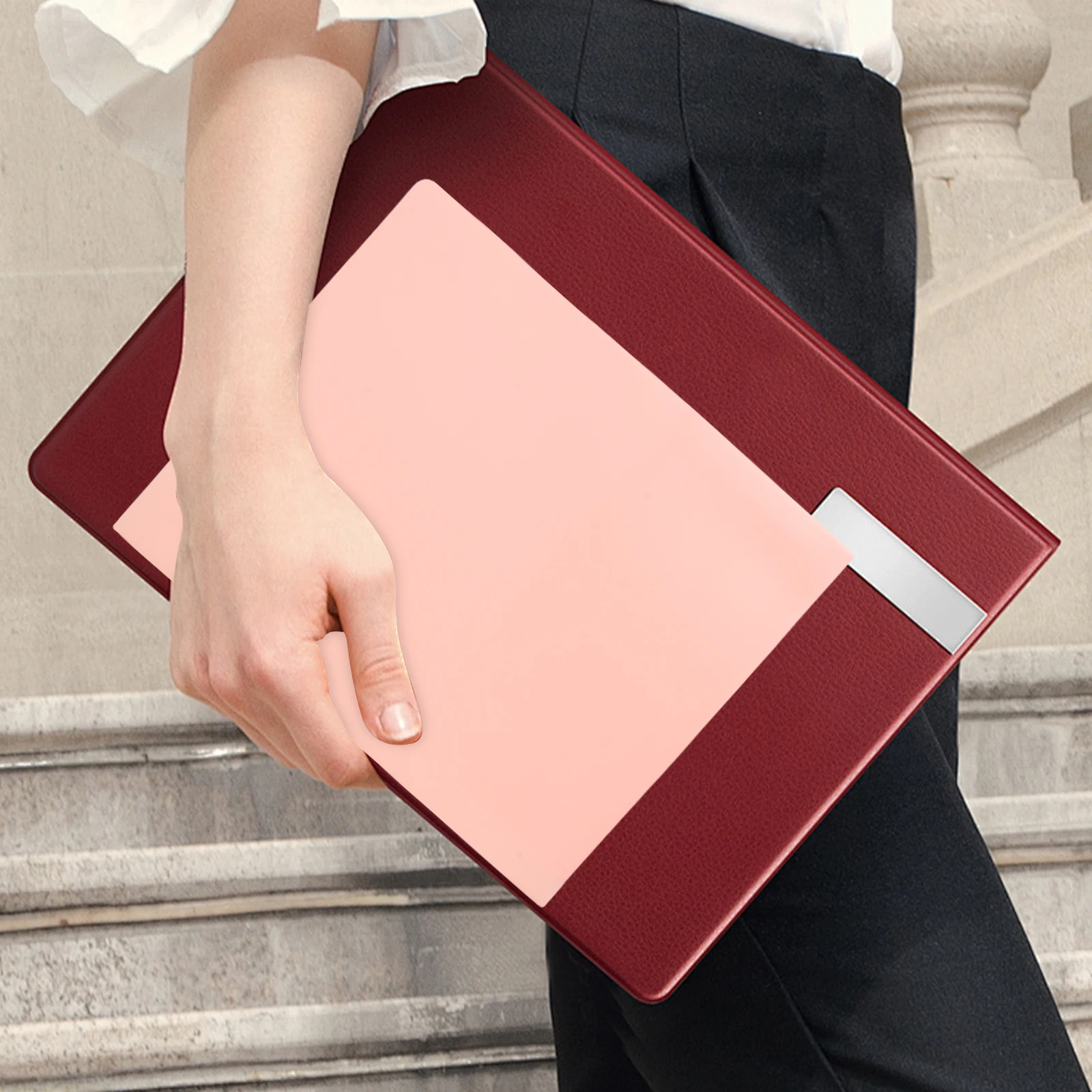 

6pcs Macaron Color Plastic Document Folders Heavy Duty 2 Pocket File Organizer For School Office Home Lightweight With