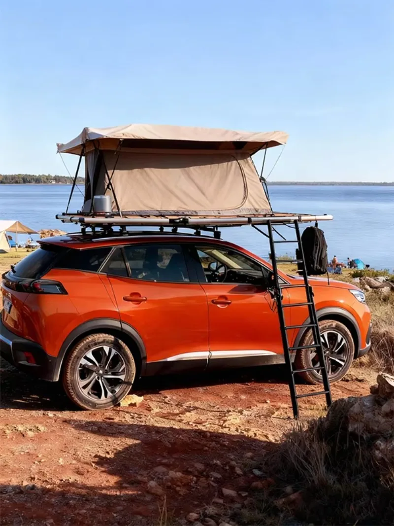 Automobile camping multi-functional roof platform accelerates the opening of the general  roof platform with adjustment ladder