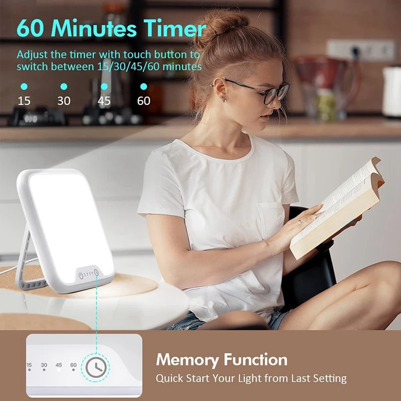 LED Light Therapy Lamp Portable Light Therapy Box Simulated Sunrise And Sunset Energy Lamp EU-PLUG