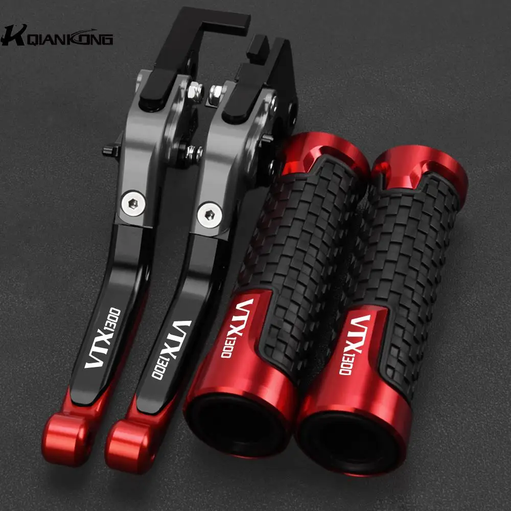 FOR HONDA VTX1300 VTX 1300 RETRO 2003-2009 2008 2007 2006 2005 04 Motorcycle Ajustable Brake Clutch Levers Hand Grips Handlebar