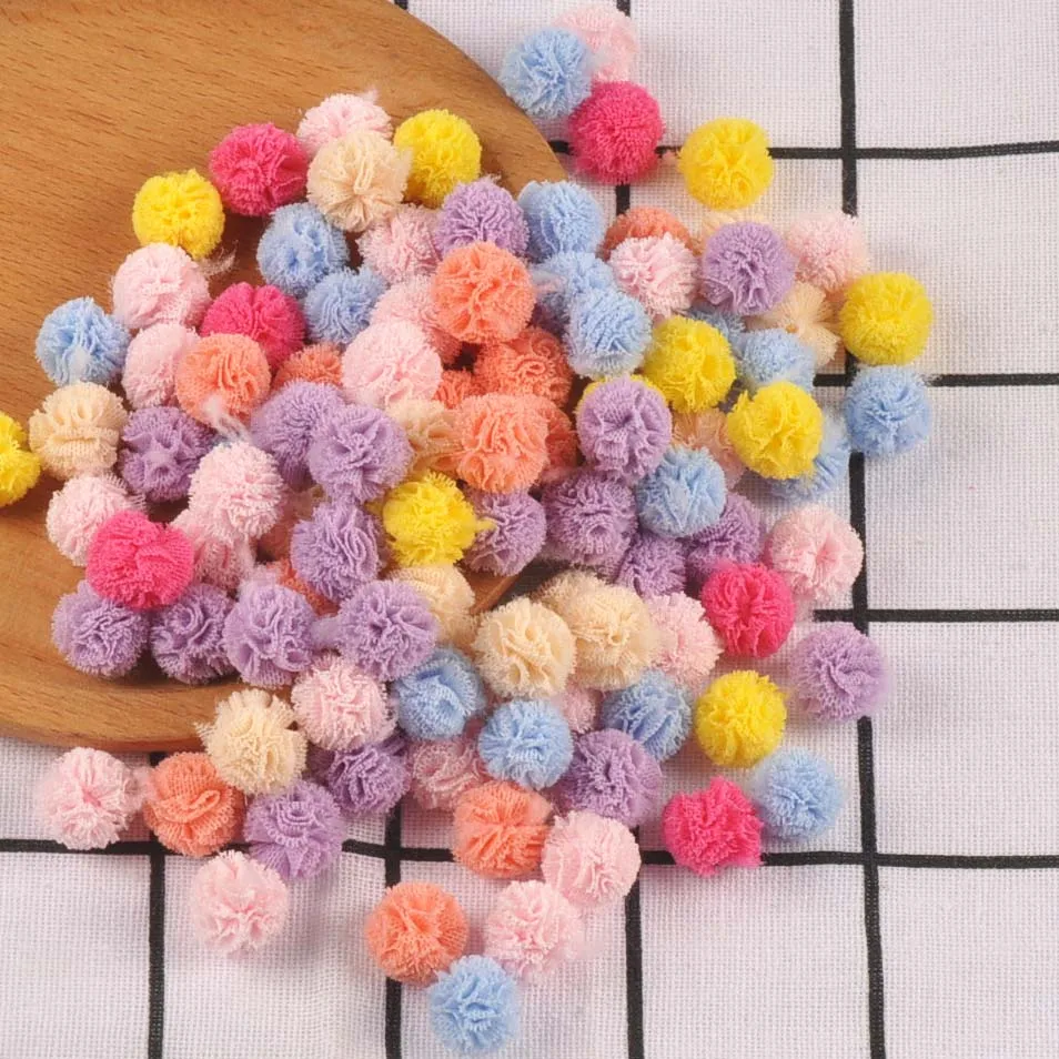 IkFor-Pompons souples multicolores pour enfants, artisanat fait main, pelucheux, jouets de bricolage, maison, fête de mariage, décoration de vêtement, 15mm, 50 pièces