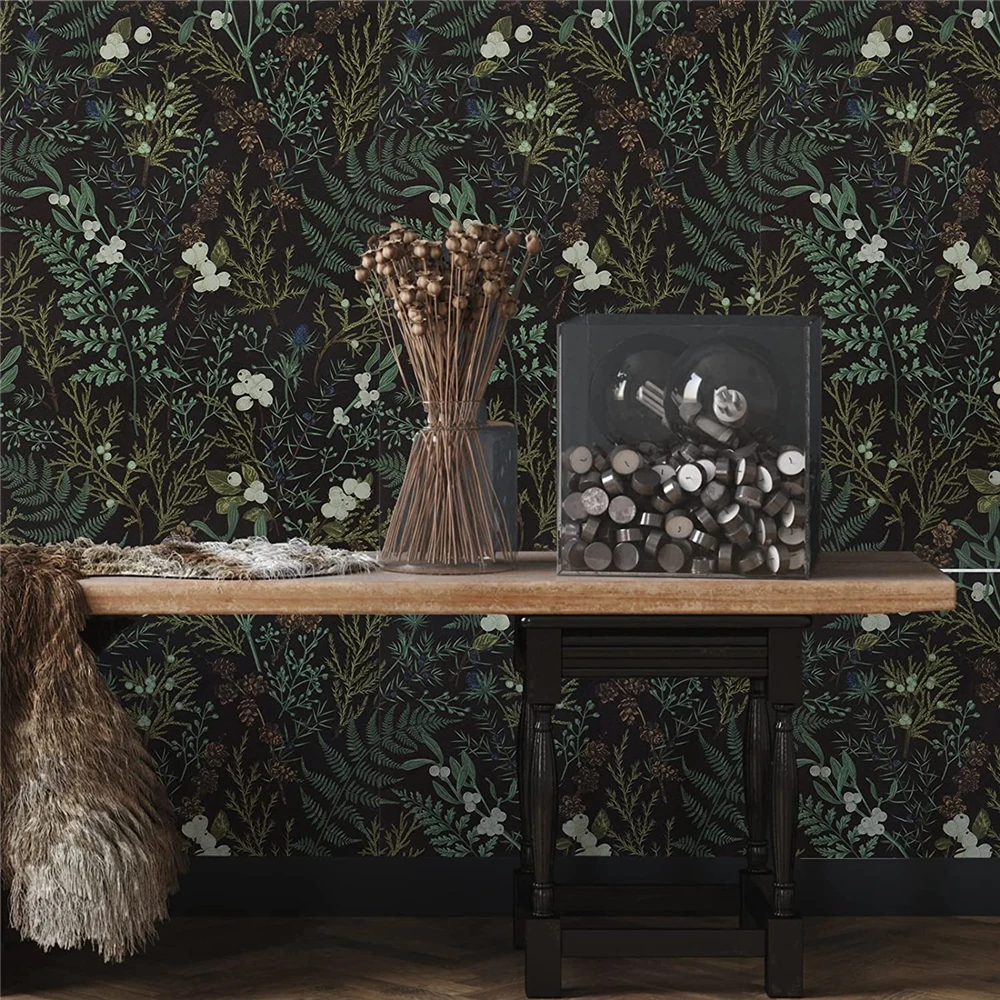 Custom 3D Murals Wallpaper Retro Floral Vintage flowers Wall Painting Living Room Bedroom TV black Background Home Decor Flower