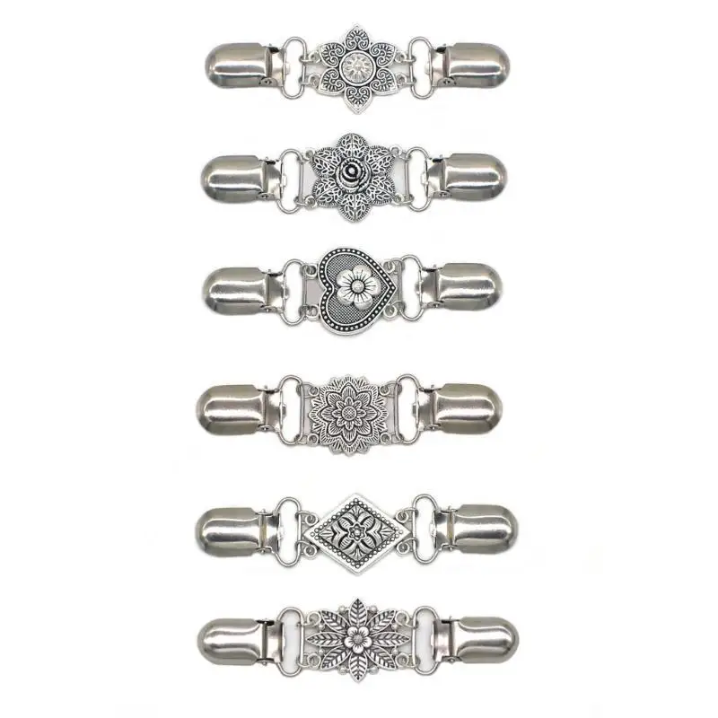 652Fユニークな花の装飾クリップスタイリッシュな女性の服装クリップ寒い季節のための快適なショールピンヘッドアクセサリー