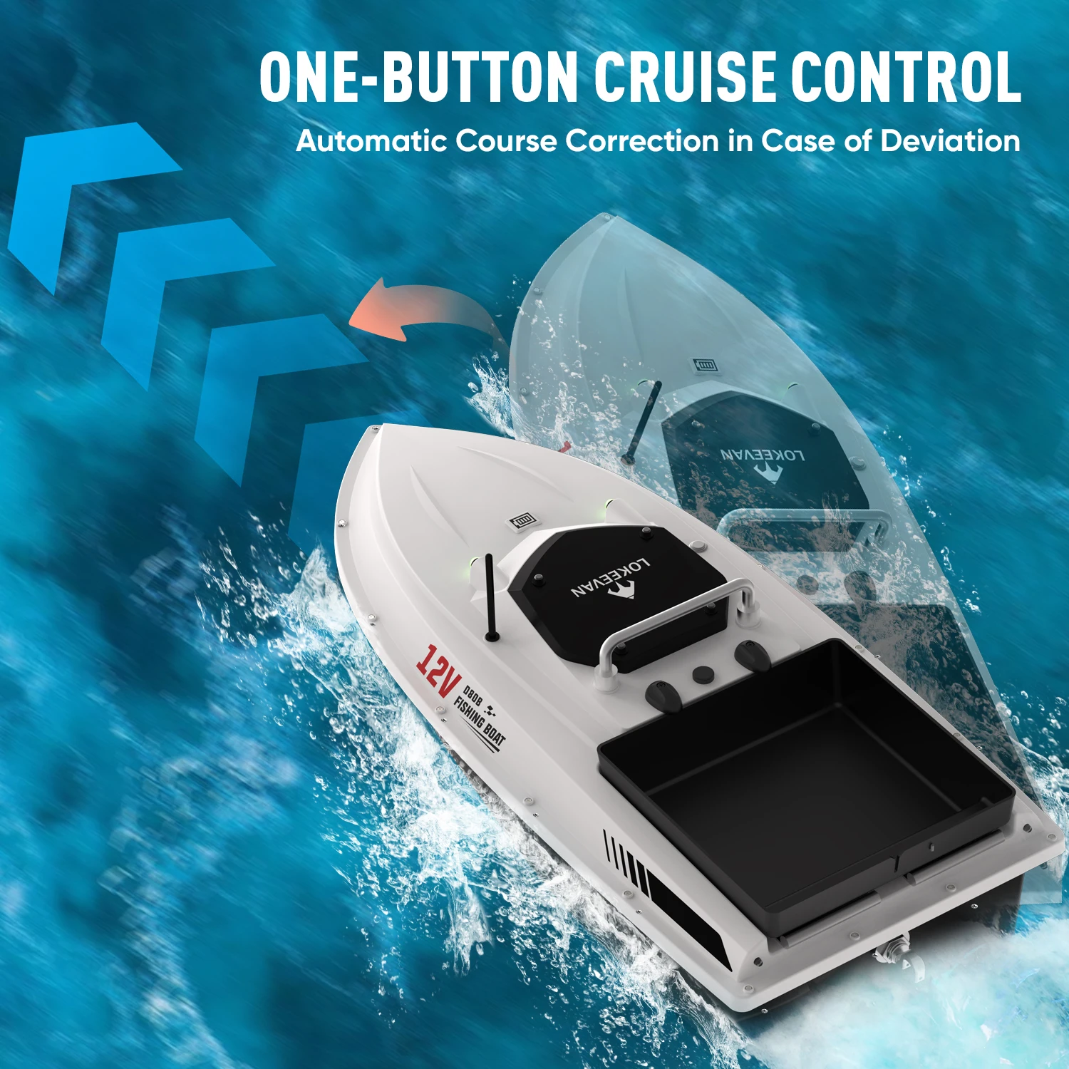 Nouveau bateau de pêche à appâts GPS D80B 2026, charge utile de 3 kg, longueur de coque étendue de 65 cm, lancer d'appâts à grande vitesse 3,6 m/1s, livraison d'hameçons, pêche au chalut