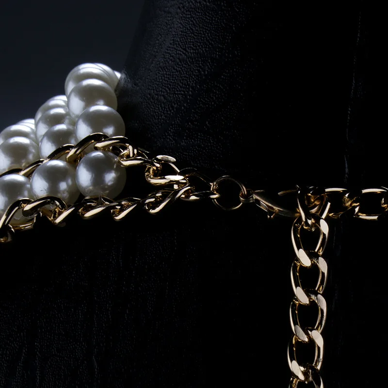 New arrival, hot selling, popular pearl handmade shoulder chain, popular necklace in Europe and America, strong chain, multi-lay