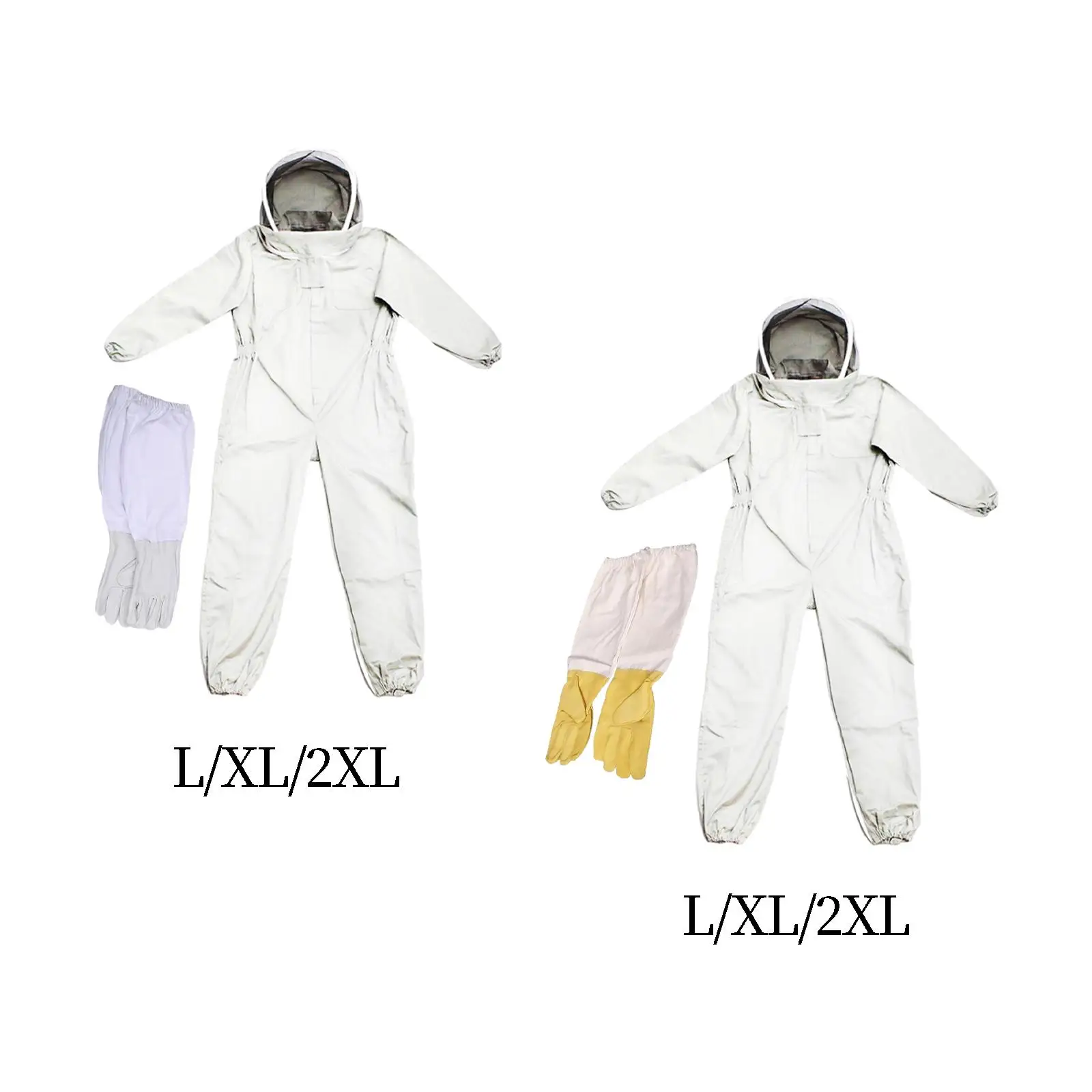 Beekeeping Protective Suit with Gloves Jumpsuit Beekeeper Suit Protective Equipment Farm Smock Suit for Backyard Outdoor Indoor