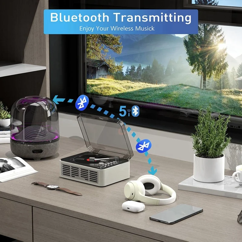 Multifunction Bluetooth CD Player Hifi Sound Music Player Speaker,Support AUX/USB/FM Radio For Home,Office US Plug