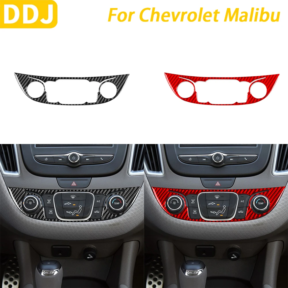 

For Chevrolet Malibu 2016-2024 Carbon Fiber Center Console AC Climate Button Panel Trim Cover Car Interior Accessories Sticker