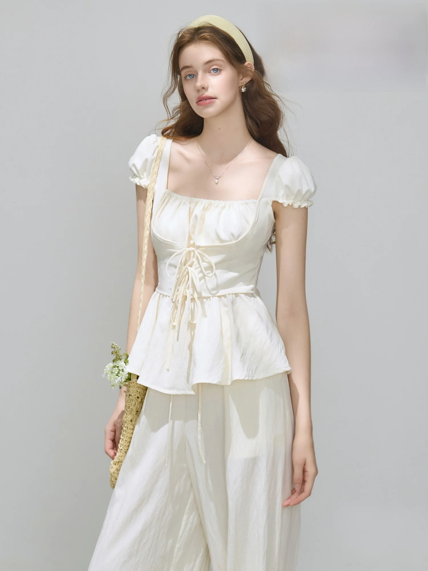 

Cindral Summer 2025 Silk Linen Women's Shirt Casual Pants Set Design Simple Commute Style Short Sleeve Color Thin Fabric