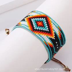 Rice Bead Bracelet  Hand knitting  Beading  colour  elastic force  diamond  fashion  Simple  Bohemia  ma'am  Adjustable Bracelet