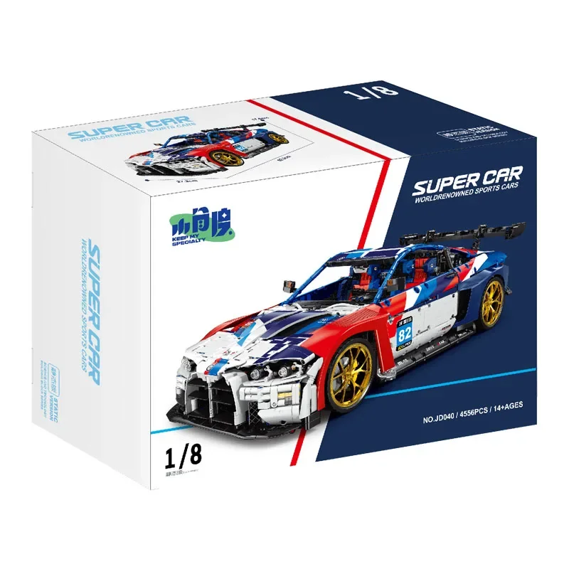 IN STOCK JD040 MOC Technical 1:8 Sports Car M4 Building Blocks Bricks Assembling Model Toys for Boys Christmas Gift Set