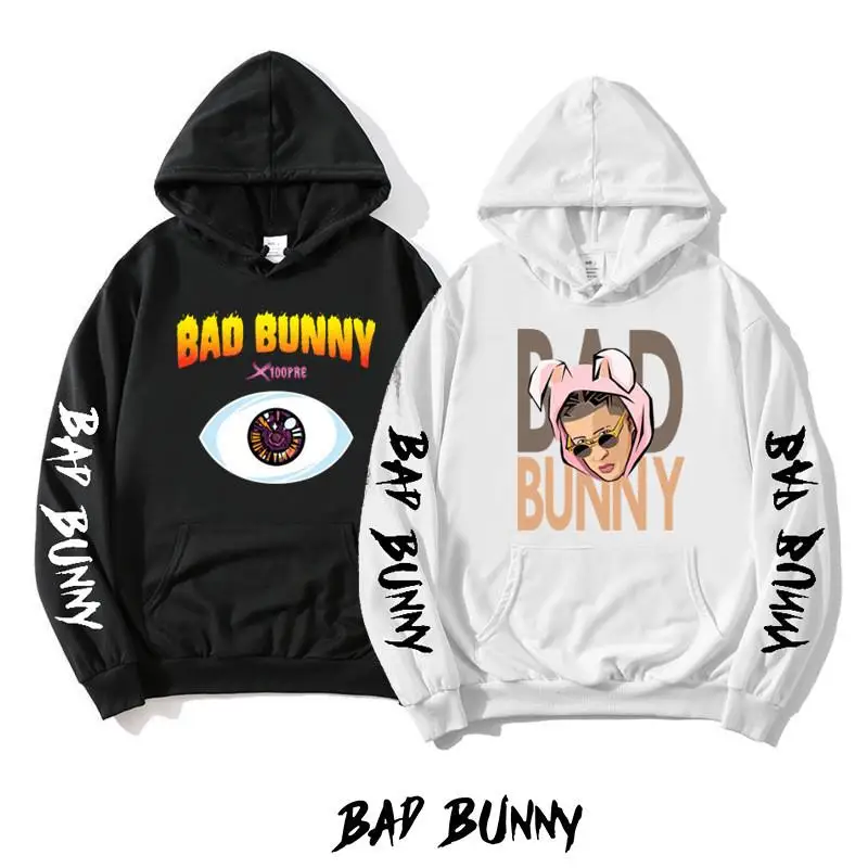 

New Cross-Border Bad Bunny Hoodie Casual Unisex Sweatshirt Singer Fashionable Streetwear Printed Uriia9 Fabric Warmth Non-Shr...