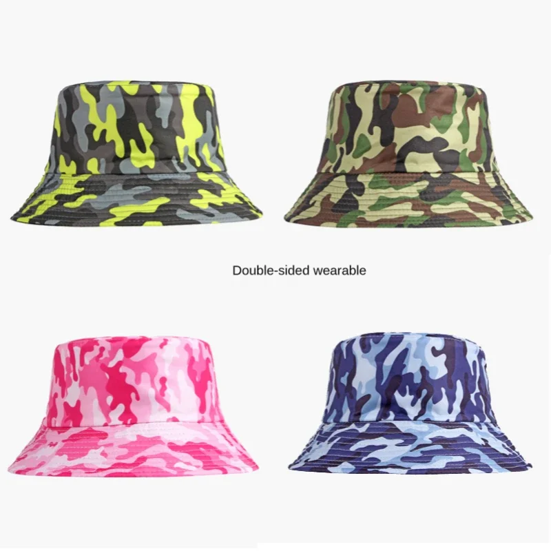 Spring and Summer Sunshade Bucket Hat Beach Fisherman cap Women\'s Hats Outdoor Men\'s caps Camouflage Basin Panama